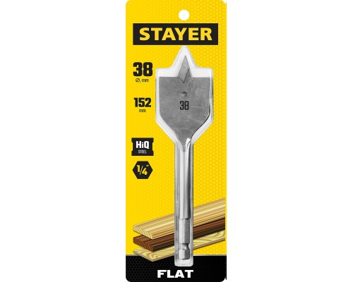 Cверло по дереву Flat, 38x152 мм, перовое STAYER 2950-38_z01