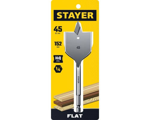 Cверло по дереву Flat, 45x152 мм, перовое STAYER 2950-45_z01