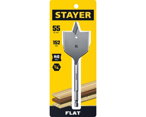 Cверло по дереву Flat, 55x152 мм, перовое STAYER 2950-55_z01