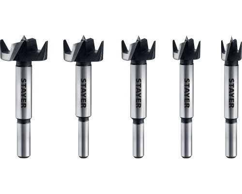 Набор сверл Форстнера по дереву/ДСП Forstner, 5 шт: 15-20-25-30-35 мм STAYER 29985-H5_z01
