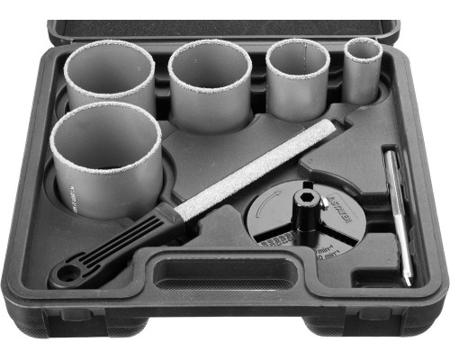 Набор кольцевых коронок 8 шт, 33, 53, 67, 73, 83 мм, карбид вольфрама STAYER 33345-H8