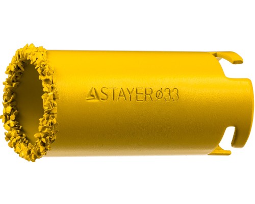 Кольцевая коронка 33 мм, L 55 мм, карбид вольфрама STAYER 33345-33