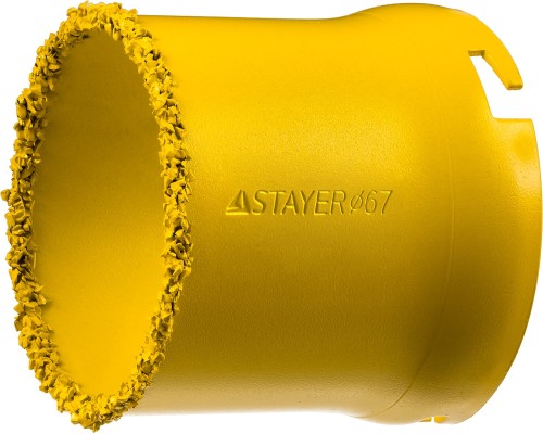 Кольцевая коронка 67 мм, L 55 мм, карбид вольфрама STAYER 33345-67