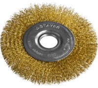 Щетка дисковая для УШМ 125 мм, витая стальная латунированная проволока 0.3 мм STAYER 35122-125