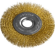 Щетка дисковая для УШМ 125 мм, витая стальная латунированная проволока 0.3 мм STAYER 35122-125