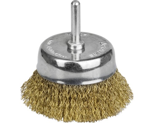Чашечная щетка для дрели 63 мм, витая латунированная стальная проволока, 0.3 мм STAYER 35117-063_z01