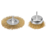 Набор щеток-крацовок для дрели 2 шт, витая стальная латунированная проволока 0.3 мм STAYER 35150-H2_z01