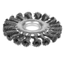 Щетка дисковая для УШМ 100 мм, жгутированная стальная проволока 0.5 мм STAYER 35120-100