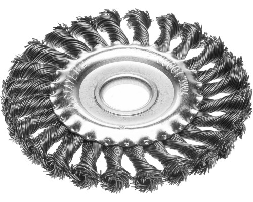 Щетка дисковая для УШМ 175 мм, жгутированная стальная проволока 0.5 мм STAYER 35120-175