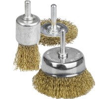 Набор щеток-крацовок для дрели 3 шт, витая стальная латунированная проволока 0.3 мм STAYER 35152-H3_z01