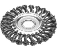 Щетка дисковая для УШМ 125 мм, жгутированная стальная проволока 0.5 мм STAYER 35120-125