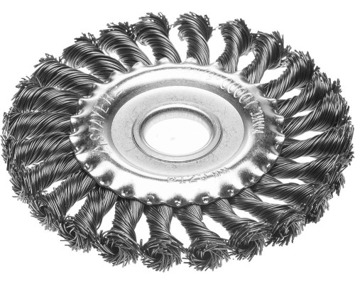 Щетка дисковая для УШМ 125 мм, жгутированная стальная проволока 0.5 мм STAYER 35120-125