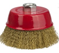 Чашечная щетка-крацовка для УШМ 60 мм, витая стальная латунированная проволока 0.3 мм STAYER 35125-060_z01