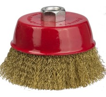 Чашечная щетка-крацовка для УШМ 60 мм, витая стальная латунированная проволока 0.3 мм STAYER 35125-060_z01