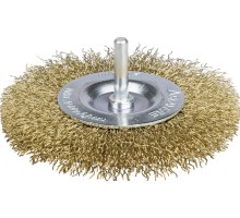 Щетка дисковая для дрели 100 мм, витая стальная латунированная проволока 0.3 мм STAYER 35114-100_z01