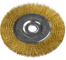 Щетка дисковая для УШМ 175 мм, витая стальная латунированная проволока 0.3 мм STAYER 35122-175