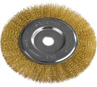 Щетка дисковая для УШМ 200 мм, витая стальная латунированная проволока 0.3 мм STAYER 35122-200