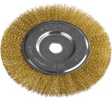 Щетка дисковая для УШМ 200 мм, витая стальная латунированная проволока 0.3 мм STAYER 35122-200