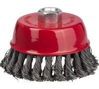 Чашечная щетка-крацовка для УШМ 65 мм, жгутированная стальная проволока 0.5 мм STAYER 35128-065_z01
