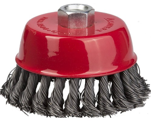 Чашечная щетка-крацовка для УШМ 65 мм, жгутированная стальная проволока 0.5 мм STAYER 35128-065_z01