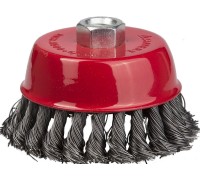 Чашечная щетка-крацовка для УШМ 80 мм, жгутированная стальная проволока 0.5 мм STAYER 35128-080_z01