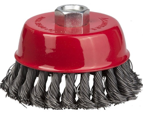 Чашечная щетка-крацовка для УШМ 80 мм, жгутированная стальная проволока 0.5 мм STAYER 35128-080_z01