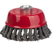Чашечная щетка-крацовка для УШМ 100 мм, жгутированная стальная проволока 0.5 мм STAYER 35128-100_z01