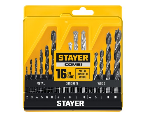 Набор комбинированных сверл Combi 16 предметов STAYER 29720-H16_z01