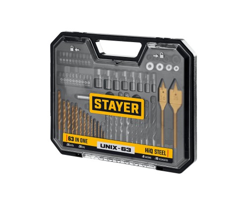 Универсальный комбинированный набор 63 предмета Unix-63 STAYER 29720-H63