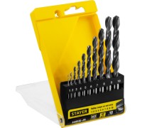 Набор сверл по металлу HSS-R, 10 шт, (1-10 мм), быстрорежущая сталь P6M5, класс В STAYER 29602-H10_z01