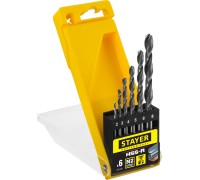Набор сверл по металлу HSS-R, 6 шт, (2-8 мм), быстрорежущая сталь P6M5, класс В STAYER 29602-H6_z01