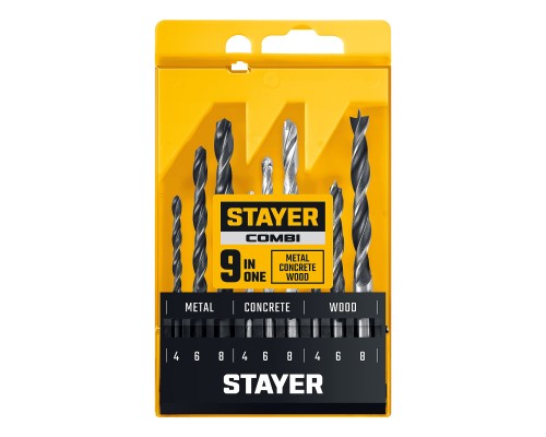 Набор комбинированных сверл Combi 9 предметов STAYER 29720-H9_z01