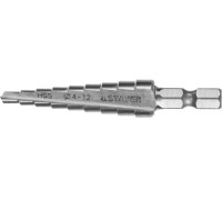 Ступенчатое сверло 4-12 мм, 9 ступеней, сталь HSS STAYER 29660-4-12-9