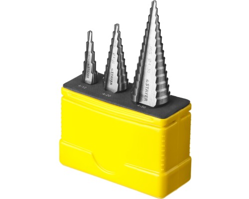 Набор сверл ступенчатых 3 шт, 4-30 мм, сталь HSS STAYER 29660-4-30-H3