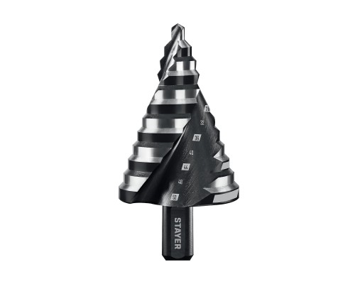 Сверло ступенчатое Pro-Max 6-52мм, 12 ступеней, винтовая спираль STAYER 29661-6-52-12