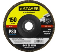 Круг лепестковый торцевой 150 мм, P80, КЛТ STAYER 36581-150-080