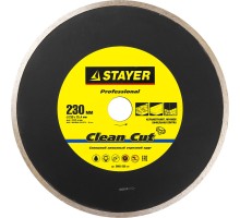 Сплошной алмазный диск Clean Cut 230 мм (25.4 мм, 5x2.4 мм) STAYER 3665-230_z01