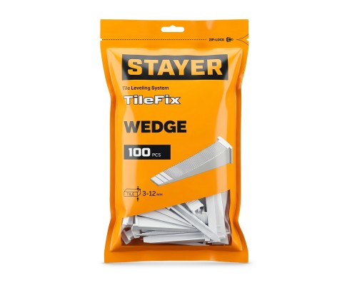 Система выравнивания плитки "ворота" СВП TileFix, клин 100 шт STAYER 33848-100