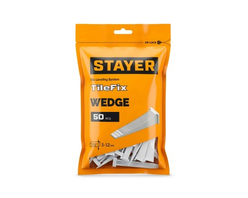Система выравнивания плитки "ворота" СВП TileFix, клин 50 шт STAYER 33848-50