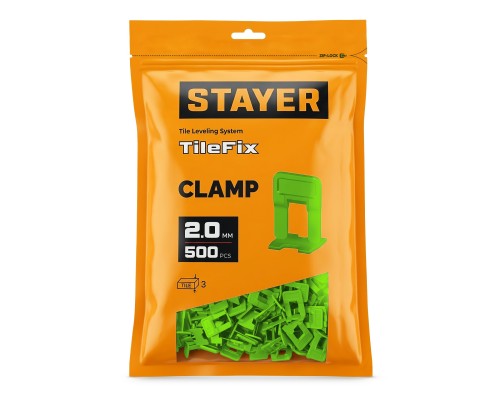 Система выравнивания плитки "ворота" СВП TileFix, 2,0 мм, 500 шт. STAYER 33847-500