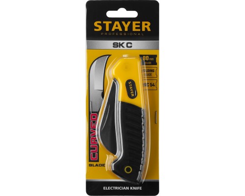 Монтерский складной нож изогнутое лезвие STAYER 45409