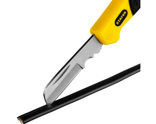 Монтерский складной нож прямое лезвие STAYER 45408