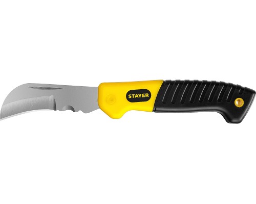 Монтерский складной нож изогнутое лезвие STAYER 45409