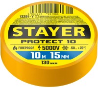 Изолента ПВХ PROTECT-10, 15 ммx10 м, 5 000 В, желтая STAYER 12291-Y_z01