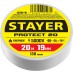 Изолента ПВХ PROTECT-20, 19 ммx20 м, 5 000 В, белая STAYER 12292-W