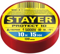 Изолента ПВХ PROTECT-10, 15 ммx10 м, 5 000 В, красная STAYER 12291-R_z01