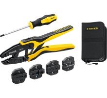 Пресс-клещи для кабельных наконечников SP-4M, 4 матрицы в сумке-чехле STAYER 45445