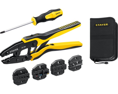 Пресс-клещи для кабельных наконечников SP-4M, 4 матрицы в сумке-чехле STAYER 45445