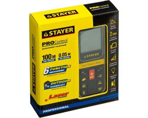 Лазерный дальномер 100 м STAYER 34959
