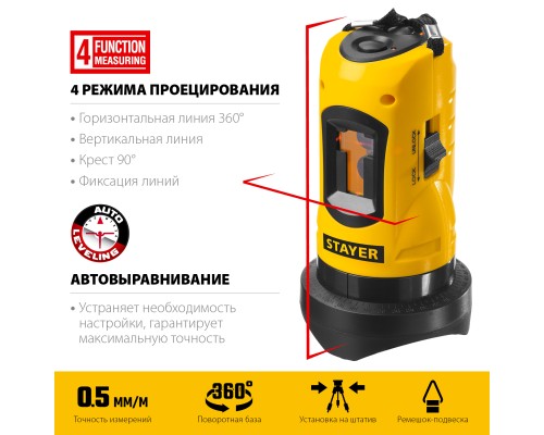 Лазерный нивелир 10 м STAYER 34960-H2